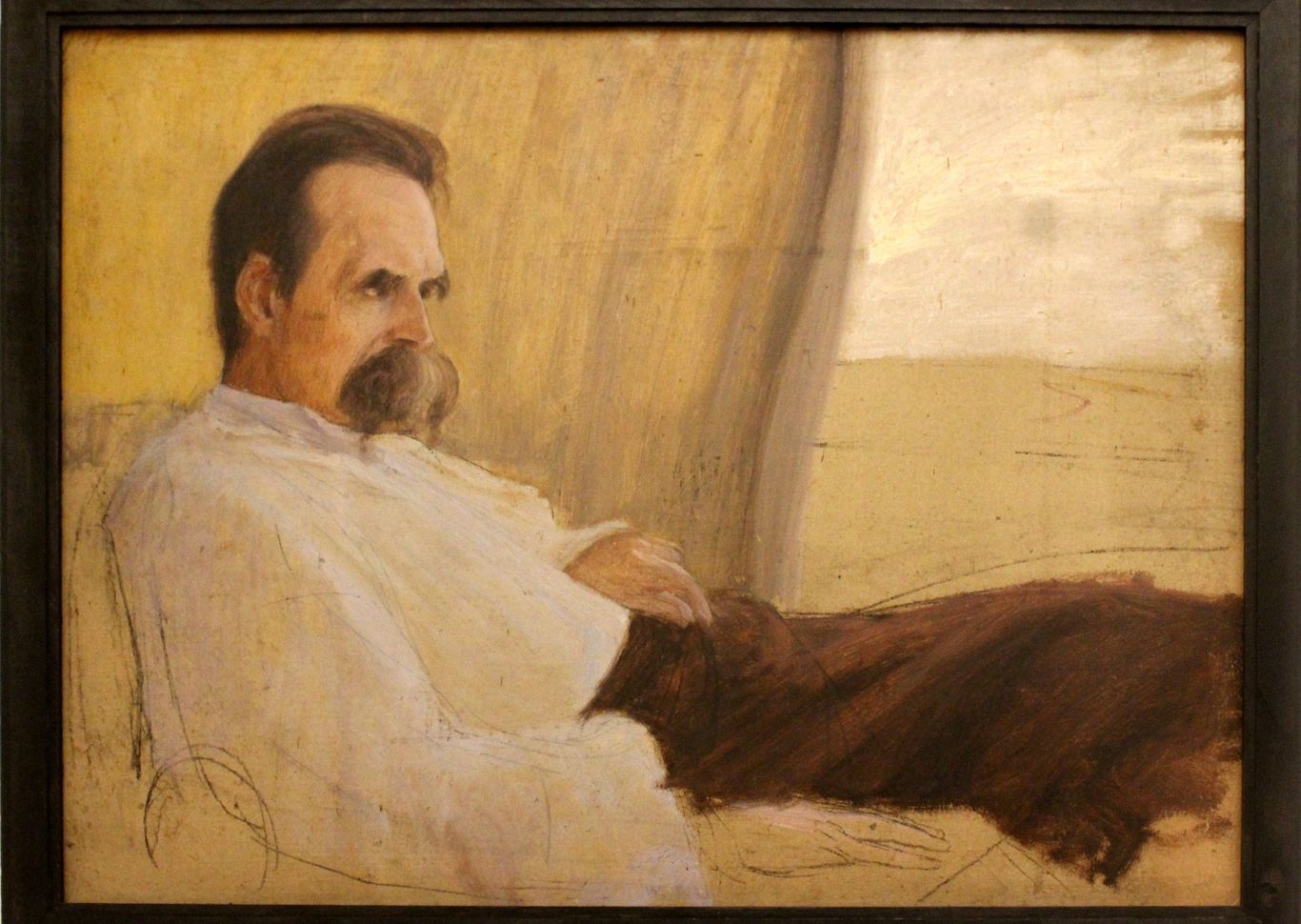 Hans Olde: Friedrich Nietzsche im Krankenbett (1899) Museum Neues Weimar/Wikimedia Commons